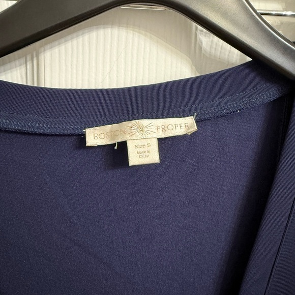 Boston Proper Square Neck Tunic 3/4 Top Stretch Navy Blue Small Beyond Travel - Picture 2 of 4